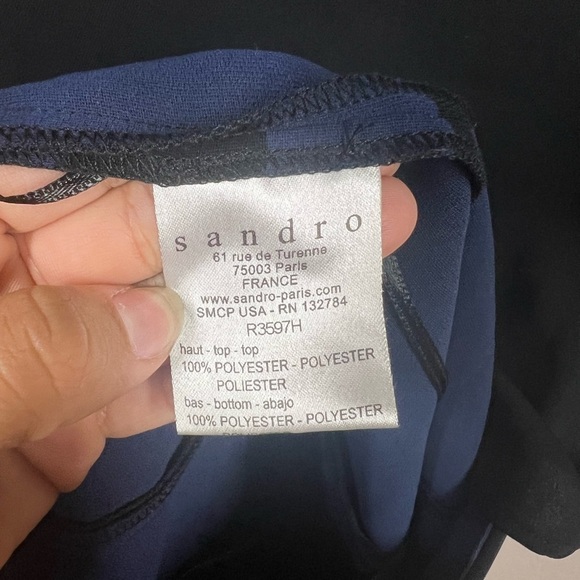 Sandro Rayure Shirt Tail Stripe Dress Size 2 - Picture 6 of 11